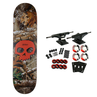 Zero Skateboard Complete Real Tree Single Skull Orange 8.25" x 31.9"