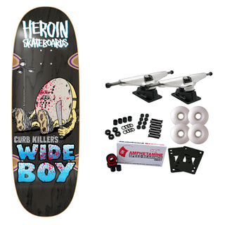 Heroin Skateboard Complete Curb Killer Wide Boy 10.75" x 32.4" Assorted Colors