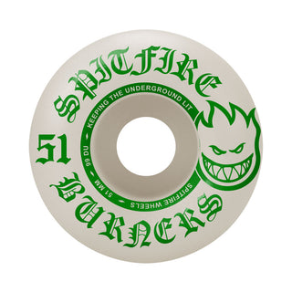 Spitfire Skateboard Wheels Burners 51mm 99A White/Green