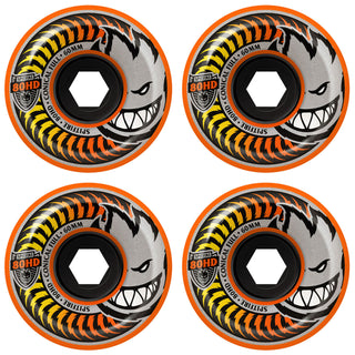 Spitfire Skateboard Wheels 80HD Conical Full 60mm Orange with Bronson Pro G3 Bearings