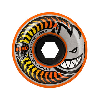Spitfire Skateboard Wheels 60mm 80HD Fade Orange Conical Full