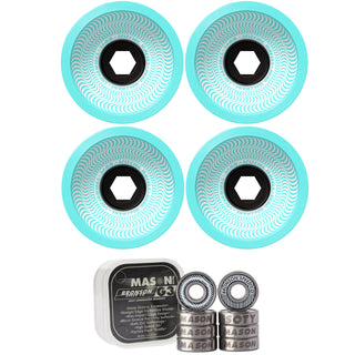 Spitfire Skateboard Wheels 80HD Superwides 58mm Seafoam with Bronson Pro G3 Bearings