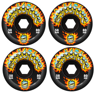 Spitfire Skateboard Wheels 58mm 80HD Conical Full Chrome Venom Black