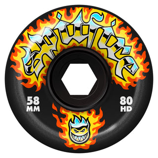 Spitfire Skateboard Wheels 58mm 80HD Conical Full Chrome Venom Black