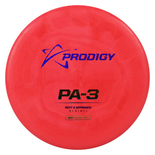 Prodigy Disc Golf 300 Ultra Soft PA-3 Putter 3/3/0/1 Red/Navy Prisms/Rainbow 173 grams