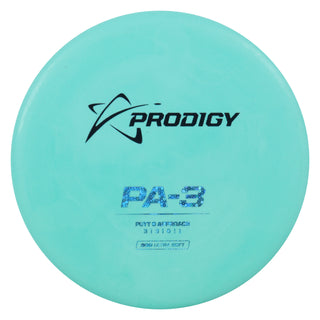 Prodigy Disc Golf 300 Ultra Soft PA-3 Putter 3/3/0/1 Seafoam/Black/Blue Circles 171 grams