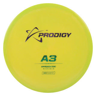 Prodigy Disc Golf 400 A3 Putt and Approach 4/3/0/3 Yellow Green/Lavender/Green Shapes 173 grams