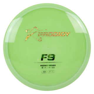 Prodigy Disc Golf 500 F9 Fairway Driver 8/6/-4/0.5 Lime/Gold Prisms/Camo 176 grams