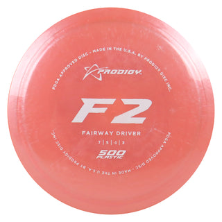 Prodigy Disc Golf 500 F2 Fairway Driver 7/5/-1/3 Peach/White 172 grams