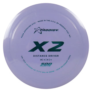Prodigy Disc Golf 500 X2 Distance Driver 13/4/0/4 Purple/Turquoise 173 grams