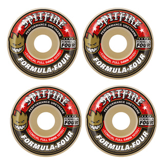 Spitfire Skateboard Wheels 58mm 101A F4 Conical Full with Bronson Pro G3 Bearings