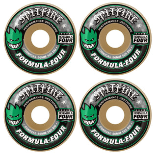 Spitfire Skateboard Wheels 56mm 101A F4 Conical with Bronson Pro G3 Bearings