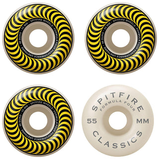 Spitfire Wheels F4 Classics 99A Yellow/White 55mm