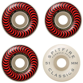 Spitfire Wheels F4 Classics 101A Red/White 51mm