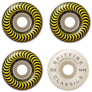 Spitfire Wheels F4 Classics 101A Yellow/White 55mm