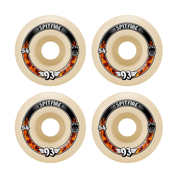 Spitfire Skateboard Wheels 54mm F4 Soft Sliders 93A Radials