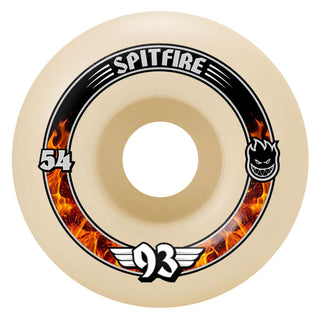 Spitfire Skateboard Wheels 54mm F4 Soft Sliders 93A Radials Natural