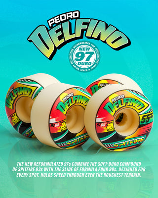 Spitfire Skateboard Wheels 57mm F4 97A Pedro Delfino Turbo Radial Natural