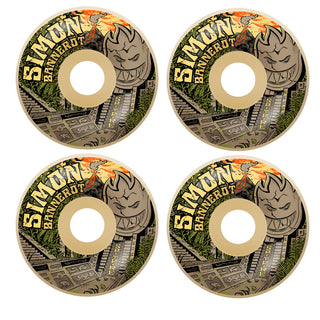 Spitfire Skateboard Wheels 58mm F4 Soft Sliders 93A Radial Full Simon Bannerot Natural