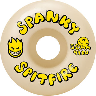 Spitfire Skateboard Wheels 52mm F4 99A Classic Spanky Happy Natural