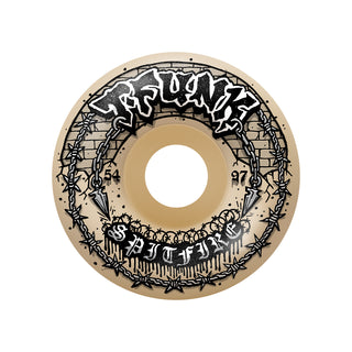 Spitfire Skateboard Wheels 54mm F4 97A T-Funk Raw Radial Full Natural