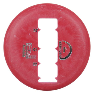 Discineer Run Maker Disc Golf Distance Estimating Mini Marker for Circle 1 & 2 - Red/Silver