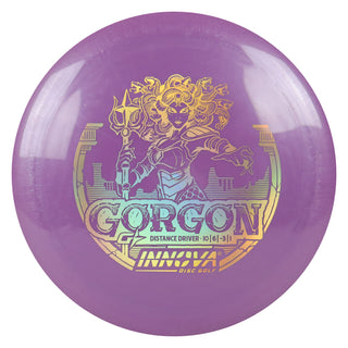 Innova Disc Golf Gstar Gorgon Distance Driver 10/6/-3/1 Purple/Gold Holo 171 grams
