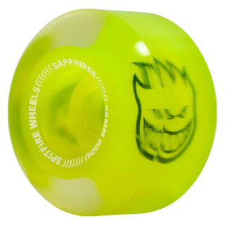 Spitfire Skateboard Wheels 58mm Neon Yellow Conical Full 90A Sapphires with Bronson Pro G3 Bearings