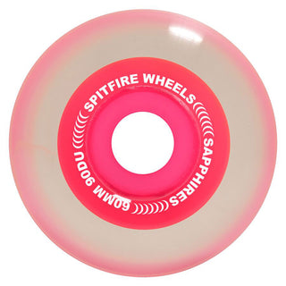 Spitfire Skateboard Wheels 60mm Neon Pink Conical Full 90A Sapphires with Bronson Pro G3 Bearings