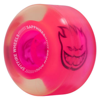 Spitfire Skateboard Wheels 60mm Neon Pink Conical Full 90A Sapphires with Bronson Pro G3 Bearings