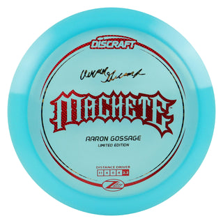 Discraft Disc Golf Aaron Gossage Z Lite Machete 11/4/0/4 Blue/Red Weave/Gold Checkers 167-169g