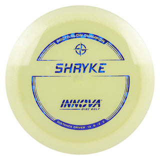 Innova Disc Golf Proto Glow Champion Shryke Distance Driver 13/6/-2/2 Glow/Navy Shatter 173 grams