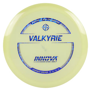Innova Disc Golf Proto Glow Champion Valkyrie Fairway Driver 9/4/-2/2 Glow/Navy Shatter 170 grams