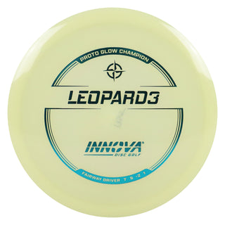 Innova Disc Golf Proto Glow Champion Leopard3 Fairway Driver 7/5/-2/1 Glow/Turquoise 173 grams