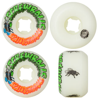 Slime Balls Skateboard Wheels 56mm Screw Balls Speed Balls 99A White