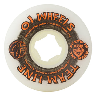 OJ Skateboard Wheels and Independent Bearings Combo 55mm Team Line Original Hardline 99A White Black/Orange