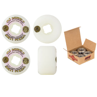 OJ Skateboard Wheels and Independent Bearings Combo 53mm Team Line Original Hardline 99A