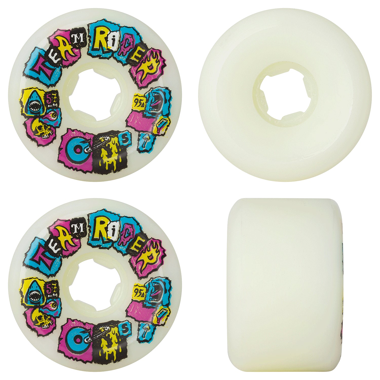 スケートボード Oj wheel Team rider 57mm 95a OJ Wheels Skateboard Wheels 57mm Team Rider 95A White/Multi