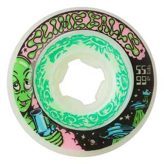 Slime Balls Skateboard Wheels 55mm Saucers 99A White