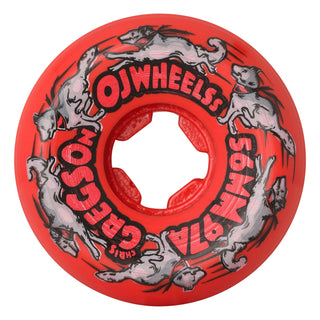 OJ Wheels Skateboard Wheels 56mm Gregson Masher II 50/50 Split Elite Red Black