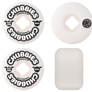 OJ Skateboard Wheels 52mm Chubbies 99A White