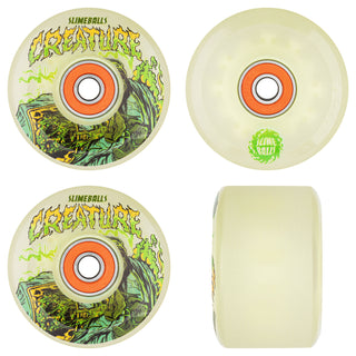 Slime Balls Skateboard Wheels 60mm Creature Atomic Light Ups OG Slime Glow Green with Bearings