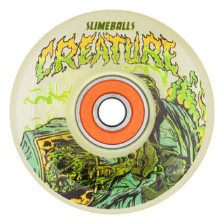 Slime Balls Skateboard Wheels 60mm Creature Atomic Light Ups OG Slime Glow Green with Bearings