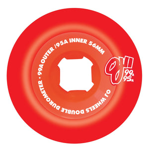 OJ Skateboard Wheels 56mm Double Duro Mini Combo 99A/95A Red