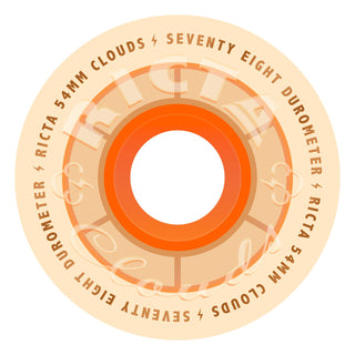 Ricta Skateboard Wheels 54mm Hi Vis Clouds 78A Orange Soft