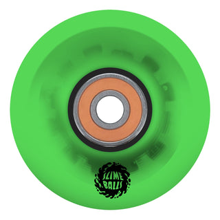 Slime Balls Skateboard Wheels 66mm Angler Light Ups 78A Green + Bronson Bearings