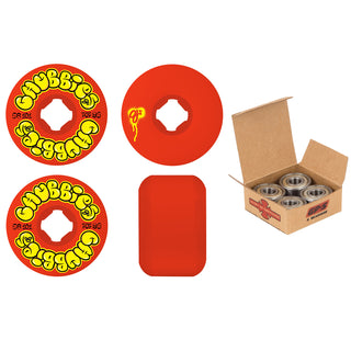 OJ Skateboard Wheels and Independent Bearings Combo 56mm Throw Ups Chubbies 101A Red