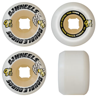OJ Skateboard Wheels and Independent Bearings Combo 54mm Double Duro Mini Combo 101A/95A White