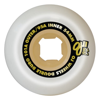 OJ Skateboard Wheels 54mm Double Duro Mini Combo 101A/95A White