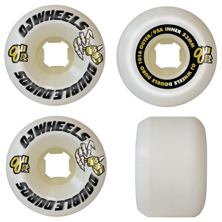 OJ Skateboard Wheels 53mm Double Duro Mini Combo 101A/95A White
